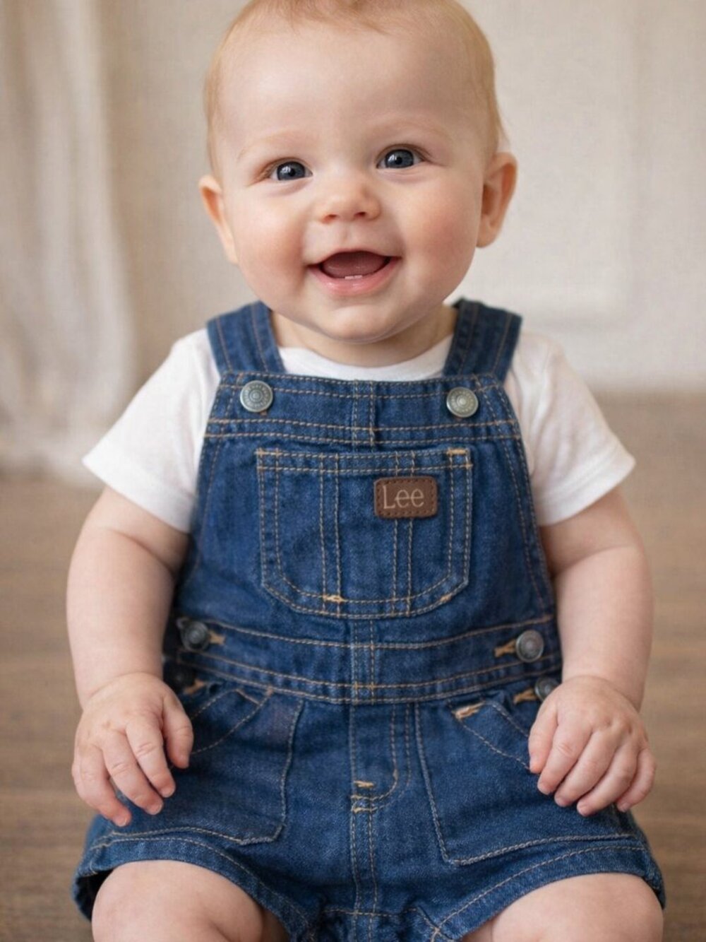 Lee Baby Denim Overalls Shortalls – 3–6 Months